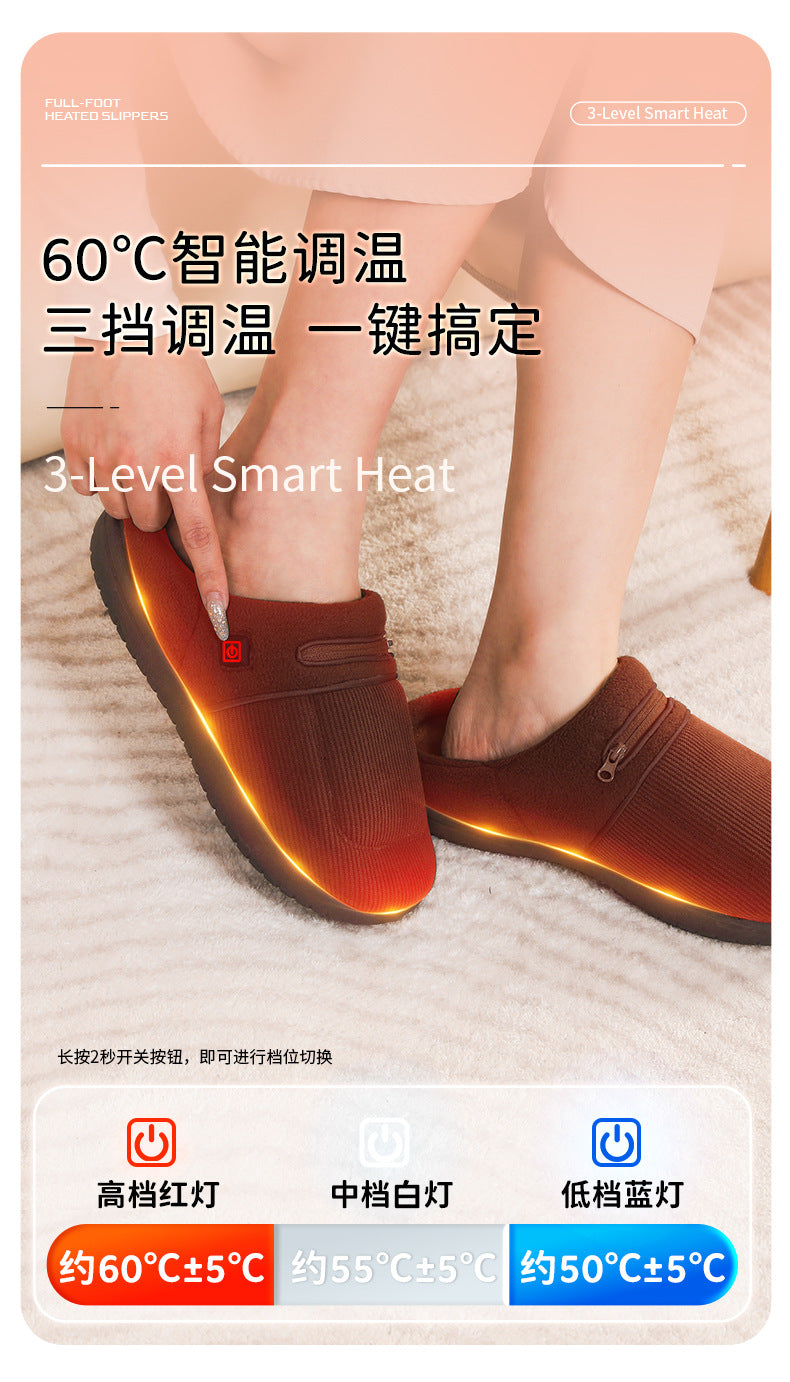 Elderly Birkenstock Winter Smart Charging Heating Shoes Men's Indoor Warm Home Thick-Soled Women's Outer Wear Heated Slippers