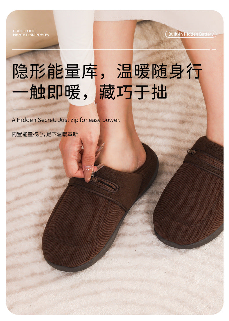Elderly Birkenstock Winter Smart Charging Heating Shoes Men's Indoor Warm Home Thick-Soled Women's Outer Wear Heated Slippers
